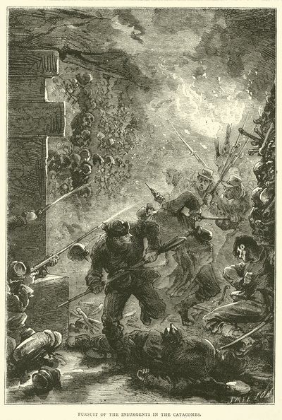 1871年5月のカタコンベでの反乱軍の追跡 作： English School