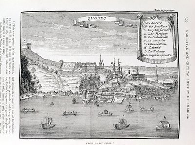ケベック州、ラポテリー（1663-1736）後、1886年の「アメリカの物語と批評の歴史」第4巻の図 作： English School