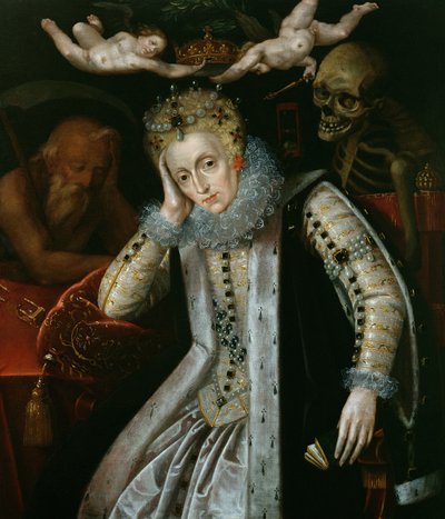 エリザベス1世（1538〜1603年）の老後、1610年頃 作： English School