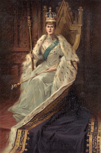 国王ジョージ5世の妃メアリー、「The Illustrated London News」より（印刷物） 作： English School