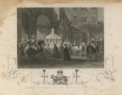1837年11月9日、ビクトリア女王が初めて市を訪問 作： English School
