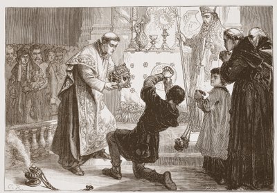 ラジウィルズミラクル：偽のデモニアックを治す、ジェームスエイトケンワイリー（1808〜1890年）の 『プロテスタンティズムの歴史』のイラスト、パブ。 1878 作： English School