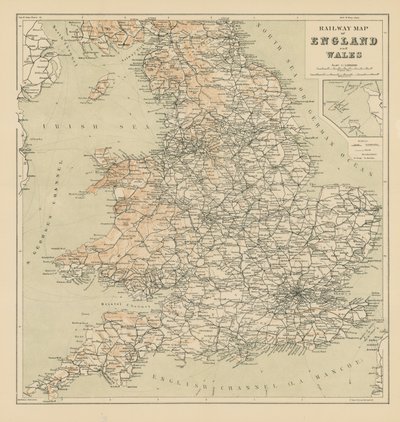 イングランドとウェールズの鉄道地図 作： English School