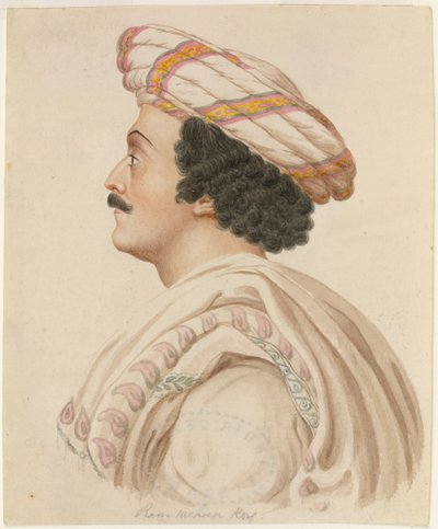 Raja Ram Mohan Roy (紙に水彩) 作： English School
