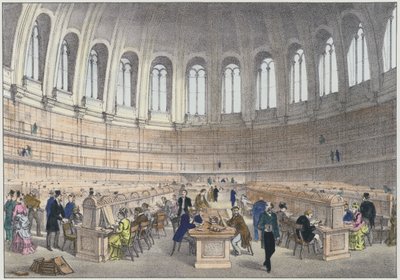 ロンドンの大英博物館の閲覧室（彩色済み彫刻 作： English School