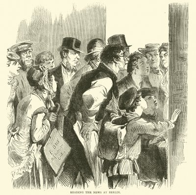1870年11月、ベルリンでニュースを読む 作： English School