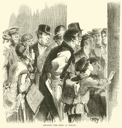 1870年11月、ベルリンでニュースを読む 作： English School