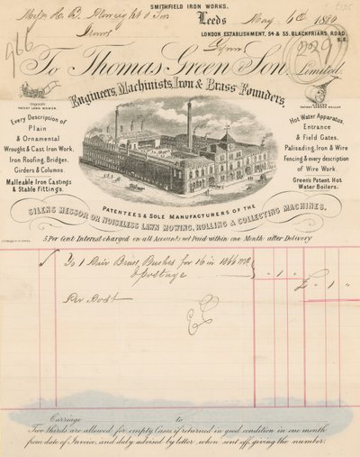 Thomas Green＆Son Limitedの領収書 作： English School