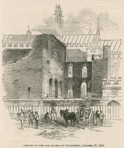 1851年10月27日、旧国会議事堂の遺跡 作： English School