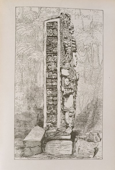 &39;Narrative and Critical History of America&39; pubからの碑文上のマヤの象形文字の表現。 1889年 作： English School