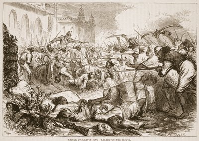 Cheyte Singの救出：海賊への攻撃、ジェイムズグラントによるパブのCassells Illustrated History of Indiaからのイラスト。 1879 作： English School