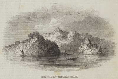 レゾリューション・ベイ、マルケサス島（彫刻 作： English School