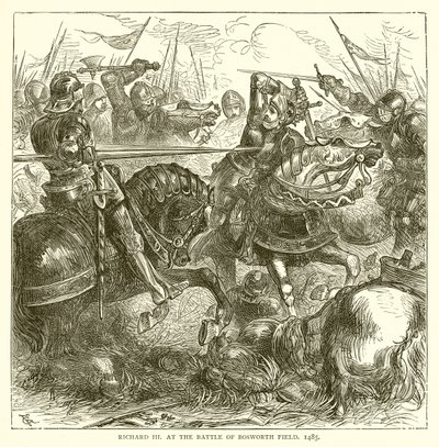 ボスワースフィールドの戦いでのリチャード3世、1485年 作： English School