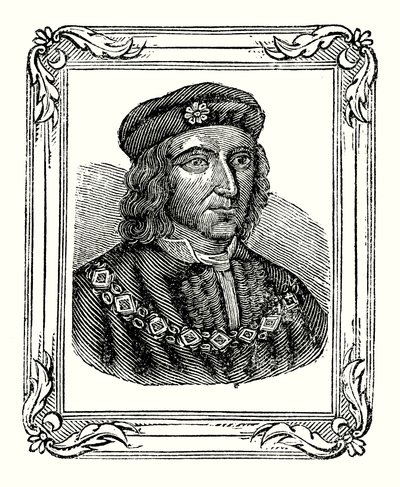 リチャード3世は1450年に生まれ、1483年に戴冠し、1485年に殺害された（彫刻）。 作： English School