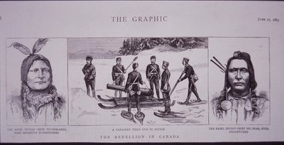 カナダにおけるリエルの反乱、反乱軍のリーダー、「The Graphic」より 作： English School