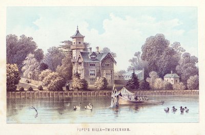 テムズ川。トゥイッケナムのポープズ・ヴィラ（彩色済み彫刻 作： English School