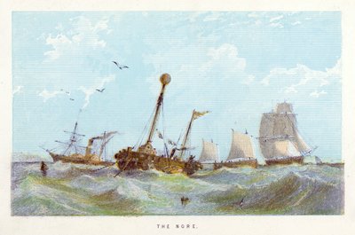 テムズ川。The Nore（彩色済み彫刻 作： English School