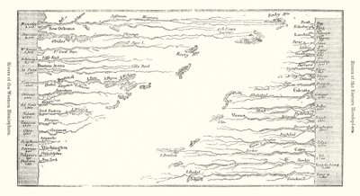 東半球と西半球の河川（彫刻 作： English School