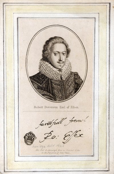エセックスの第3伯爵（1591-1646）、彼のシールとサイン 作： English School