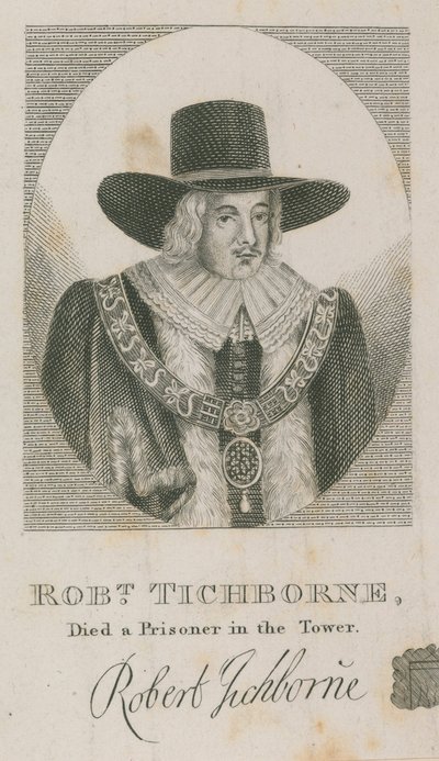ロバート・ティクボーンは塔の囚人を亡くしました。 1651年ロンドン市長 作： English School