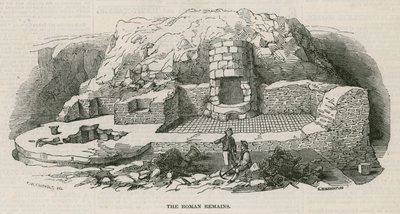 ロンドンのローワーテムズストリートで発見されたローマ時代のヴィラ：ローマ時代の遺跡 作： English School