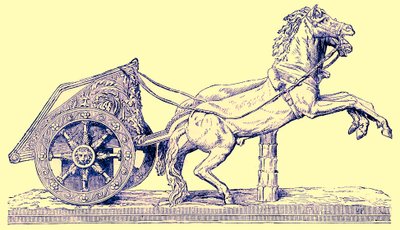 ローマンレーシングチャリオット、エドワードオリエによるキャッセルズイラストユニバーサルヒストリカルのイラスト、1890年発行（デジタル拡張画像） 作： English School