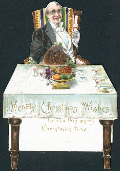 テーブル、クリスマスカードで腐った男 作： English School