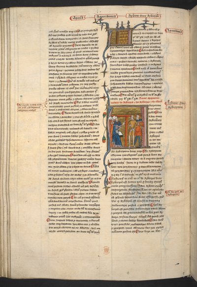 Royal 6 E VI, f.128v Arbiter, Arbitrium (Judge, Decision), from 
