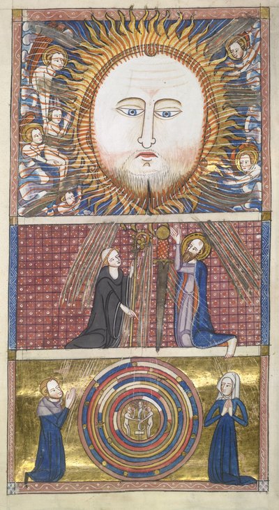 Royal 6 E. VI fol.16 太陽のキリストは魂を引き寄せる、ジェームズ・ル・パーマー作「青梅ボナム」より 作： English School