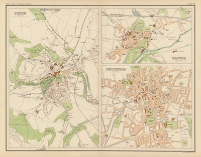ロイヤル アトラス、1900 年頃: バクストン。 ワーウィック; チェルトナム（カラーリソ） 作： English School