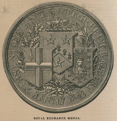 ロイヤルエクスチェンジメダル、1844年のロイヤルエクスチェンジの開設を記念して打たれた 作： English School