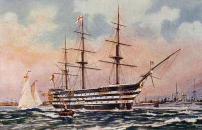 王立海軍兵舎、チャタム: HMS ビクトリー、トラファルガーのネルソンの旗艦 作： English School