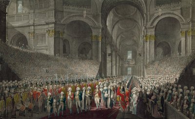 1789年、セントジョージズデーのセントポール大聖堂の王室行列 作： English School