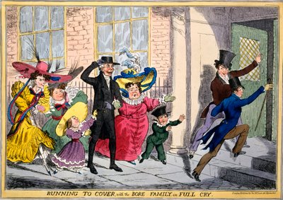 フルクライでボアファミリーと一緒に走り回る、c.1830（手描きの彫刻） 作： English School