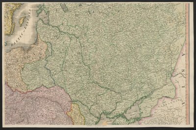 ロシア、ヨーロッパから、1815 年 11 月 20 日、1816 年に発行されたパリの最終条約によって合意され、確認されたいくつかの帝国と州の境界線の逸脱とともに、領土のすべての変更を説明 (色付きの彫刻) 作： English School