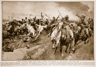 ロシアのコサックはドイツの死の頭Hussars、1914-19を起訴します 作： English School
