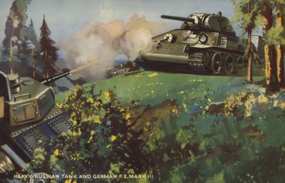 ロシアの重戦車とドイツのIII号戦車、第二次世界大戦（カラーリソ） 作： English School
