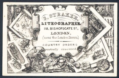 S Straker、リソグラファー、トレードカード 作： English School