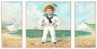 ビーチ、クリスマスカードのセーラーボーイ。 作： English School