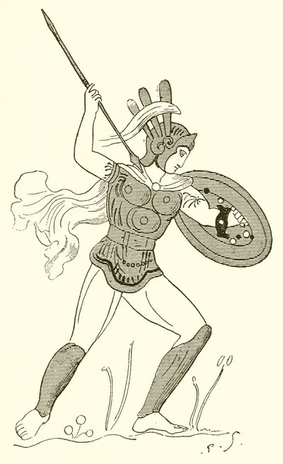 ルーヴル美術館の塗られた花瓶の後のサムナイト戦士 作： English School