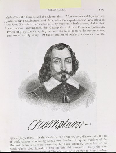 サミュエルデシャンプラン（c.1567-1635）「アメリカの物語と批評の歴史」第4巻、1886年のイラスト 作： English School