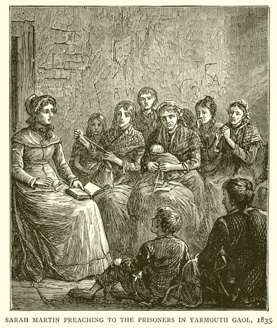 ヤーマス刑務所での囚人への説教、サラマーティン、1835年 作： English School