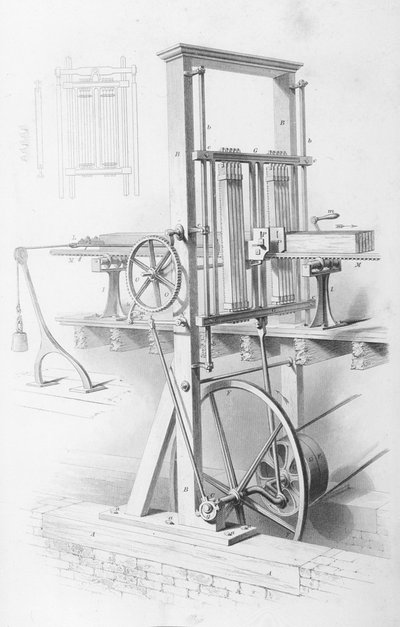 チャールズトムリンソン編集の有用な芸術品と製造業の百科事典のソーミルで見た、1880年代 作： English School