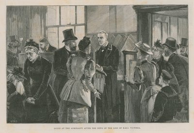 ビクトリアの喪失のニュースの後の海軍本部でのシーン 作： English School
