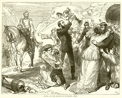 ラクナウの救済の場面、1858 作： English School