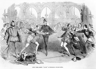 ロイヤルイタリアオペラ、1852年のスポアスファウストのシーン 作： English School