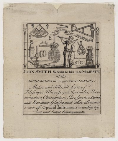Scientific Instrument Maker、John Smith、トレードカード 作： English School