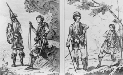 ハイランドのスコットランドの兵士とハイランドの将校と軍曹 作： English School