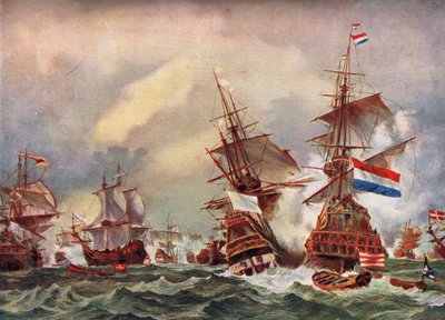 英蘭戦争の海戦、1700年頃 作： English School