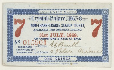 クリスタルパレス、ロンドン、1867-1868のシーズンチケット 作： English School